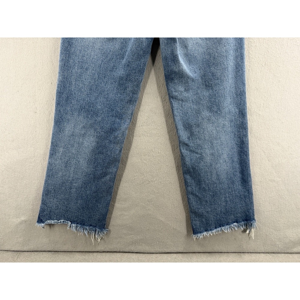Liverpool Kennedy Straight Womens 4/27 Eco Blue Denim Cropped Frayed Hem Chic - Picture 5 of 14